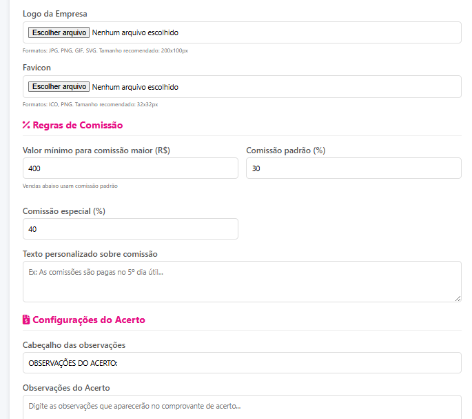 Screenshot do sistema
