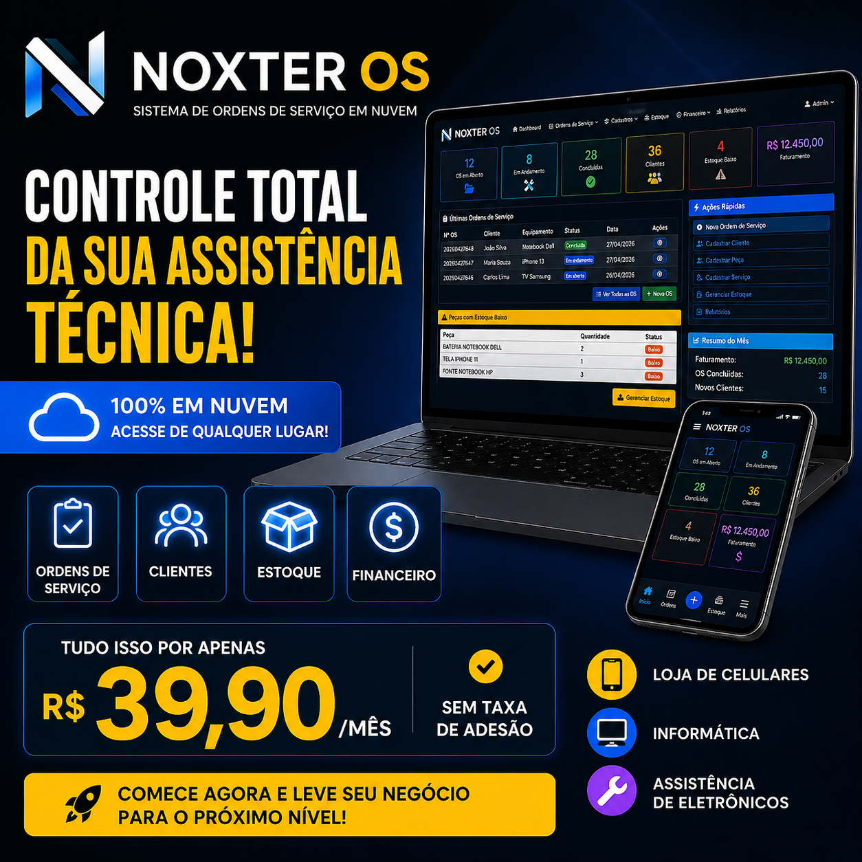 🚀 NOXTER OS – Sistema de Ordem de Serviço em Nuvem