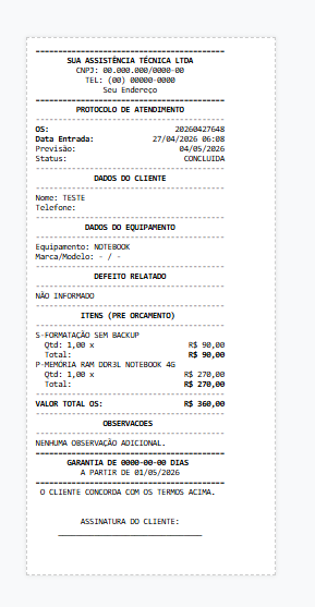 Screenshot do sistema